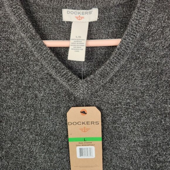 NEW Dockers Mens Super Soft Acrylic Long Sleeve V-Neck Sweater Large - Picture 4 of 7